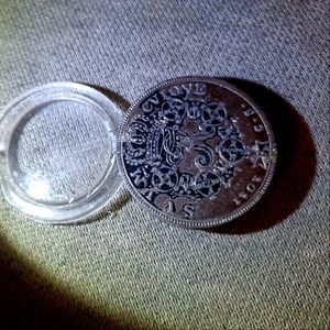 300 year old Prussian emperor coin double-sided magnifying glass